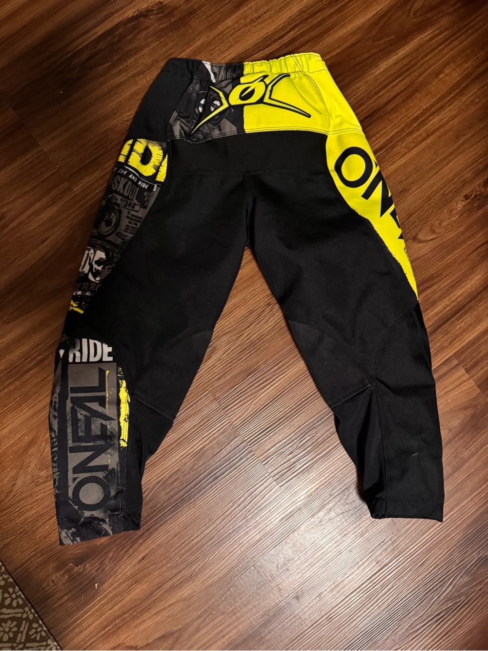 Kids' O’Neal Black & Yellow Motocross Pants and matching shirt